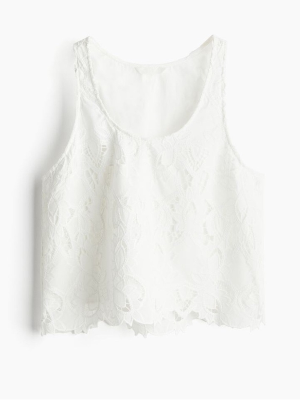 H&M White Lace Tank Top
